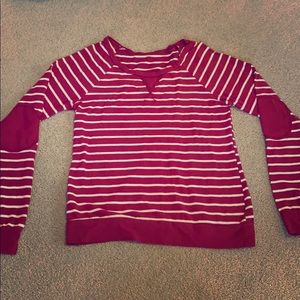 striped burgundy shirt